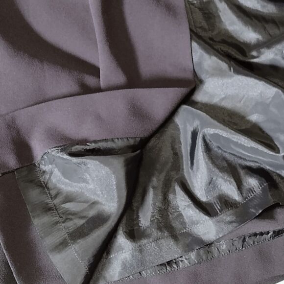 Vintage Rena Rowan for Saville Long Dk Gray Pencil Skirt w/ Front Slit Sz 10 - Picture 5 of 5